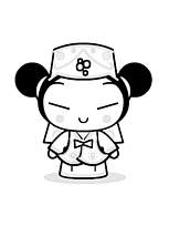 coloriage pucca en costume traditionnel